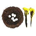 Artificial Bird Nest with Bird and Eggs, Artificial Feathered Birds Nest Eggs Easter Decor Home Ornament for Home Garden Decoration DIY Craft Tree Decoration