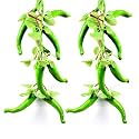 Artificial Green Chilli Hanging String for Kitchen Decor | Realistic Fake Vegetable Wall Hanging for Home & Restaurant Decoration Combo 2 pc
