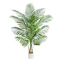Artificial Palm Tree Plant 6FT Tall Fake Tropical Palm Tree in Pot, Real Bark Design Faux Areca Palm Tree for Home Office Living Room Bedroom Farmhouse Modern Indoor Outdoor Topiary Tree (18 Trunks)