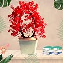Artificial Red Plant Set for Decoration with