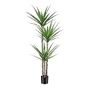 Artificial Tree 6ft Faux Agave Plant with 3 Heads in Pot Fake Tree for Home Decor Indoor or Outdoor Office Decoration,Farmhouse,Store Floor Decor Housewarming Gift(1 Pack)