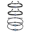 ARTIFICIAL TREE Handmade Nazariya 6 mm Evil Eye Charms Black Thread Bracelet Adjustable for Women, Men, Girls & Boys 4 Piece (BLACK)(AT GIRLS BRCT 036)