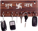 ARTIHC CRAFT Wood Key Holder (8 Hooks, Brown)