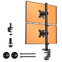 Artikel Vertical Dual Monitor Desk Mount | Adjustable Heavy Duty Dual Monitor Arm | VESA Mount with C-Clamp &amp; Grommet Mounting Base | Computer Monitor Stand | Table Mounted - Black
