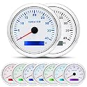 ARTILAURA Tachometer Boat 4000 RPM Gauge 85mm 3-3/8" 7 Color Waterproof for Marine Car AUTO Truck 9-32V (White)