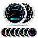 ARTILAURA Tachometer Boat Tachometer Marine 85mm 3-3/8" 7 Color Waterproof 4000 RPM Gauge for Car Auto Truck 9-32V(Black)
