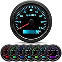 ARTILAURA Tachometer Boat Tacometro 85mm 3-3/8" 7 Color LED 8000 RPM Gauge for Car AUTO Marine Truck 9-32V (Black)