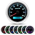 ARTILAURA Tachometer Boat Tacometro 85mm 3-3/8" 7 Color LED 8000 RPM Gauge for Car AUTO Marine Truck 9-32V (Black & Silver)