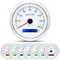 ARTILAURA Tachometer Boat Tacometro 85mm 3-3/8" 7 Color LED 8000 RPM Gauge for Car AUTO Marine Truck 9-32V (White)