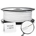 Artilife Flag Pole Rope,1/4" Wire Center Flagpole Rope 150 FT,Braided Polyester Line with Steel Center Marine Grade (1/4" x 150 FT)