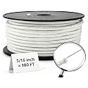 Artilife Flag Pole Rope 100 ft,5/16"(8mm) x 100 FT(30m) Wire Center Flagpole Rope,5/16 Braided Polyester Line with Steel Center Marine Grade
