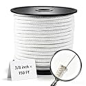Artilife Flag Pole Rope,3/8" Wire Center Flagpole Rope 150 FT,Braided Polyester Line with Steel Center Marine Grade (3/8" x 150 FT)