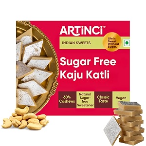 artinci sugar free kaju katli 160gm low carb keto-friendly mithai vegan diabetic-friendly healthy indian sweets made with pure cashew nuts holi gift box
