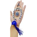 Car Mirror Hanging Accessories Evil Eye Hanging for Car Mirror, Horseshoe Nazar Battu Protection, Good Luck Charm and Prosperity