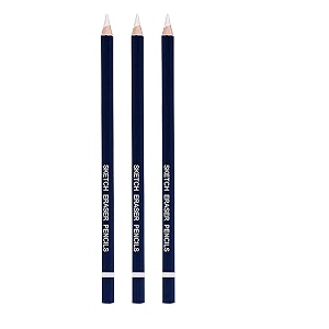 artistery pencil eraser for artists set of 3 non-toxic eraser for sketching drawing arts graphics designs set of 3 white blue