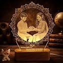 Artistic Gifts Acrylic Personalized Rakhi Gift Engraved Photo Lamp with Customized Rakhi| Raksha Bandhan LED Lamp for Brother & Sister |Unique Rakshabandhan Return Gifts.