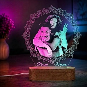 artistic gifts acrylic handcrafted personalized 3d photo lamp for couples customized photo frame color changing night lamp weddingvalentine couple wife husband parents