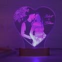 Artistic Gifts Acrylic Handcrafted Personalized 3D Photo Lamp for Couples| Customized Photo Frame Color Changing Night Lamp Wedding Anniversary Gift for Valentine, Couple, Wife, Husband, Parents.