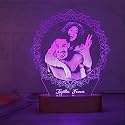 Artistic Gifts Acrylic Handcrafted Personalized 3D Photo Lamp for Couples| Customized Photo Frame Color Changing Night Lamp Wedding,Valentine, Couple, Wife, Husband, Parents.