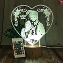 Artistic Gifts Acrylic Handcrafted Personalized 3D Illusion Photo Lamp for Couples| Customized Photo Frame Night Lamp Wedding Anniversary Gift for Valentine, Couple, Wife, Husband, Parents, Friends.