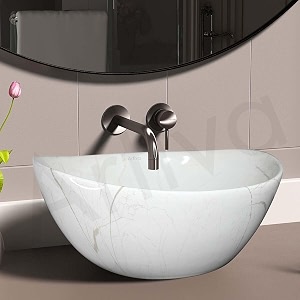 artiva art wash basin countertop medium size tabletop ceramic bathroom sinkbasin oval shape lina white 17x13 inch