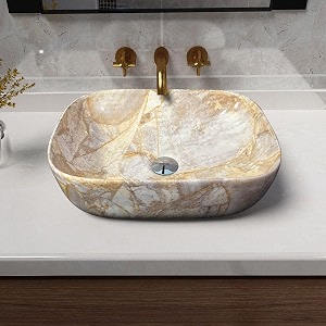 artiva premium counter top wash basin for bathroom  medium size counter top glossy finish wash basin for living room  rectangle shape riga copper 13x18 inch