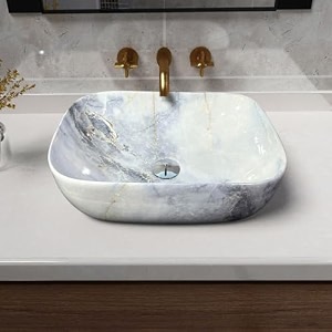 artiva premium counter top wash basin for bathroom  medium size counter top glossy finish wash basin for living room  rectangle shape steel blue 13x18 inch