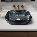 Artiva Premium Counter Top Wash Basin For Bathroom | Medium Size Counter Top Glossy Finish Wash Basin For Living Room | Rectangle Shape (Honey Black 13x18 Inch)