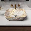 Artiva Premium Counter Top Wash Basin For Bathroom | Medium Size Counter Top Glossy Finish Wash Basin For Living Room | Rectangle Shape (Riga Copper 13x18 Inch)