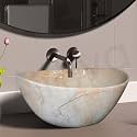 Artiva Oval Ceramic Countertop Basin Sink | Bronze Marble 17x13 Inch