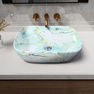artiva table top wash basin for bathroom1334x1834 inch  ceramic counter table top basin  premium ceramic countertop basin sink  oval basin  medium size osian green 13x18 inch