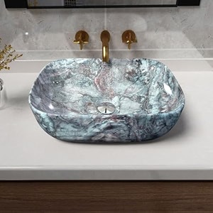 artiva glossy designer ceramic bathroom sink  counter top wash basin for living room  rectangular kitchen sink  medium size teal green 13x18 inch