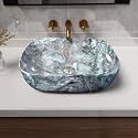 Artiva Glossy Designer Ceramic Bathroom Sink | Counter Top Wash Basin For Living Room | Rectangular Kitchen Sink | Small Size (Teal Green 10x14 Inch)