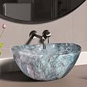 Artiva Table Top Wash Basin For Bathroom | Ceramic Counter Table Top Basin | Premium Ceramic Countertop Basin Sink | Oval Basin (Teal Green 17x13 Inch)