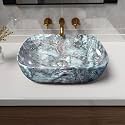 Artiva Glossy Designer Ceramic Bathroom Sink | Counter Top Wash Basin For Living Room | Rectangular Kitchen Sink | Medium Size (Teal Green 13x18 Inch)