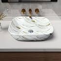Artiva Table Top Wash Basin For Bathroom(13"x18" Inch) | Ceramic Counter Table Top Basin | Premium Ceramic Countertop Basin Sink | Oval Basin | Medium Size (Honey White 13x18 Inch)
