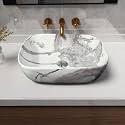 Artiva Table Top Wash Basin For Bathroom | Ceramic Counter Table Top Basin | Premium Ceramic Countertop Basin Sink | Medium Size Rectangular Basin (Thunder White 13x18 Inch)