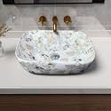 Artiva Table Top Wash Basin For Bathroom | Ceramic Counter Table Top Basin | Premium Ceramic Countertop Basin Sink | Medium Size Rectangular Basin (Alaska Gold 13x18 Inch)