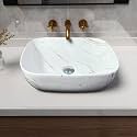 Artiva Polaris White 13x18 Inch Rectangular Countertop Table Top Basin | Premium Ceramic Material | 18"L x 13"B x 5"H Inches | Central Drain | Polished (Glossy) Finish