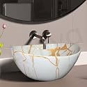 Artiva Wash Basin Table Top For Bathroom | Medium Size Counter Top Glossy Finish Wash Basin For Living Room | Oval Shape (Porto White 17x13 Inch)