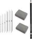 ArtKraft Kneadable Eraser and White Paper Blending Stumps