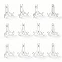 artliving 3inch Clear Plastic Easels or Stand/Plate Holders to Display Pictures or Other Items at Weddings, Home Decoration, Birthdays, Tables (12 Pack)