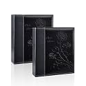 Artmag Photo Album 5x7 2 Packs Clear Pages Pockets Leather Cover Slip Slide in Photo Album Book Each Holds 50 Vertical 5x7 Photos Picture Book for Wedding Family (Black)
