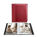 Artmag Photo Album 5x7 Clear Pages Pockets Leather Cover Slip Slide in Photo Album Book Holds 100 Vertical 5x7 Photos Picture Book for Wedding Family (Red)
