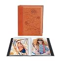 Artmag Photo Album 5x7 Clear Pages Pockets Leather Cover Slip Slide in Photo Album Book Holds 100 Vertical 5x7 Photos Picture Book for Wedding Family (Brown)