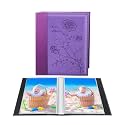 Artmag Photo Album 5x7 Clear Pages Pockets Leather Cover Slip Slide in Photo Album Book Holds 100 Vertical 5x7 Photos Picture Book for Wedding Family (Purple)