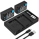 Artman EN-EL25 EN-EL25A Battery 1600mAh 2-Pack and USB-C LCD Dual Charger Compatible with Nikon Z50II, Z50, Z30, ZFC Camera 4241 Battery, MH-32 Charger