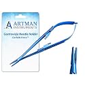 ARTMAN INSTRUMENTS Castroviejo Micro Precise Needle Suture Holder – 5.5" Straight Tip, Tungsten Carbide Inserts, Durable Smooth Lock Spring Action, Autoclavable, Rust-Resistant (Straight Tip)