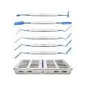 ARTMAN INSTRUMENTS Implant Bone Graft Carrier – Titanium Coated Pluggers & Packers, 6 Pcs Set in Stainless Steel Cassette for Bone Grafting & Dental Implant Procedures