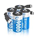 Artman Rechargeable Lithium C Batteries 4 Pack, 9000mWh C Cell Batteries